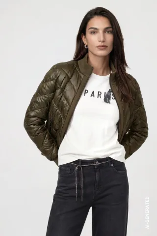monari - Jacke mit Neopren olive - Gr. - 34