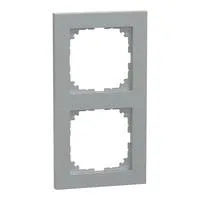 Rahmen zweifach, Thermoplast, matt, Schutzart IP20, Klemmbefestigung, 83x154x12 mm aluminium, Retail