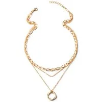 Zaewry Kette mit Anhänger 3-in-1 Layering Halskette Damen – Mehrreihige Kette, mit geometrischem Anhänger, eleganter Schmuck für Damen & Geschenkidee