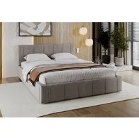 FDM Polsterbett FLORIDA Paris Bettgestell 90x200, 120x200, 140x200, 160x200, 180x200cm (verfügbar 90x200 120x200 140x200 160x200 180x200cm, Bettrahmen, Bett, mit großen gepolsterten Kopfteil, mit Bettkasten zum aufklappen), Hebbarer Metallrahmen, Bet