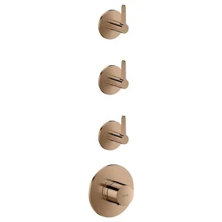 hansgrohe AXOR One Thermostatmodul 48723300 Unterputz, 3 Verbraucher, mit Hebelgriff, polished red gold