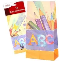 Party Factory Geschenkpapier Back to school neutral Geschenktüten 10er