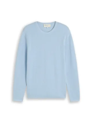 Denim Tom Tailor - Strickpullover aus Baumwolle light metal blue - Gr. - L