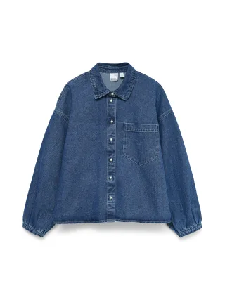 VERO MODA - VMELORA LS DENIM SHIRT YO326 Medium Blue Denim - Gr. - M