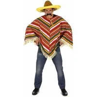 JADEO Kostüm Mexikanischer Poncho kostüm-Accessoire bunt