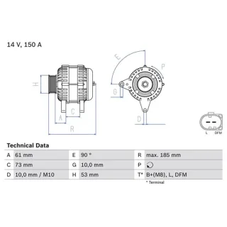 Bosch Lichtmaschine 150A BMW 3er X3 X5 Land Rover Freelander