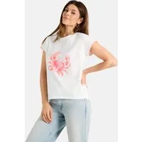 Lieblingsstück Kurzarmshirt CrabiL mit Kontrastdetails, Frontprint