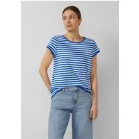 s.Oliver Kurzarmshirt T-Shirt T-Shirt mit Rollkanten und Flammgarnstruktur