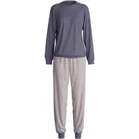 CALIDA Pyjama Graphic Nights Damen (2 tlg) softe Bündchen, seidig weich, atmungsaktiv, elastisch