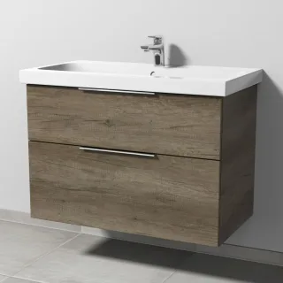 Sanipa 3way Waschtischunterbau zu Geberit iCon Light Waschtisch mit 2 Auszügen, Eiche-Nebraska UM57537