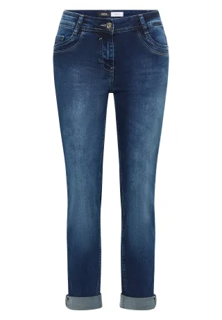 CECIL - Straight Leg Jeans mid blue used wash - Gr. - 28