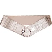 MIRROSI Taillengürtel Leo Unifarbe breit 8cm für Taillenumfang 85 bis 110cm, ONESIZE (Unifarben, Angenehmes Tragesgefühl, Leopard Muster) Breiter Stretch Gürtel