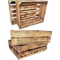 sunnypillow Holzkiste Holzkisten Obstkisten Apfelkisten in vielen Farben zur Auswahl, 4er Set 50x40x15cm