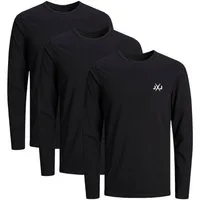 Jack & Jones Langarmshirt JCORISE INFINITY TEE LS CREW NECK 3-Pack Herren Langarmshirt 3er Pack Unifarben Basic Stretch Shirt Baumwolle