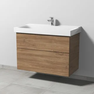 Sanipa 3way Waschtischunterbau zu Geberit Xeno2 Waschtisch mit 2 Auszügen, Eiche-Kansas SM66159
