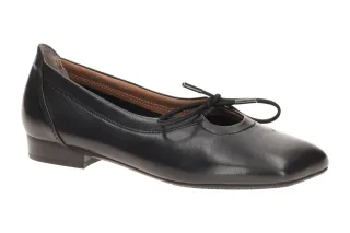 Everybody 84703F1554 GL001 LOENA Damen Ballerinas Schwarz Echtleder Blockabsatz