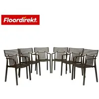 Floordirekt Gartenstuhl Designstuhl Terrano stapelbar aus Kunststoff wetterfest UV-beständig (1 Stuhl oder 6-er Set), verschiedene Farben