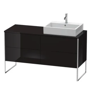 Duravit XSquare Konsolenwaschtischunterbau bodenstehend Schwarz Hochglanz 1400x548x778 mm - XS4923R4 XS4923R4040