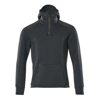 MASCOT Kapuzensweatshirt mit kurzem Reißverschluss ADVANCED Schwarzblau / Schwarz M - 17684-319-01009-M