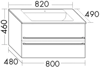 Burgbad Glas Waschtisch-Set Bel HGL Sand Hochglänzend/Dunkelgrau Hochglanz, SEUJ082F1220A0121 SEUJ082F1220A0121