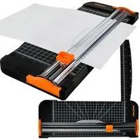BIGSTREN Papierschneidegerät Papierschneidegerät Papierschneider A3 Rollenschneider Guillotine, A3 Format, präzise Winkelskala, Sicherheitsklinge, Rasterführung