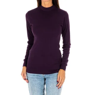 Langärmeliges T-Shirt mit halbhohem Kragen 1625-M Damen