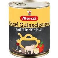Menzi Fertiggericht, Menzi Kessel Gulaschsuppe mit Rindfleisch typisch ungarisch 800ml