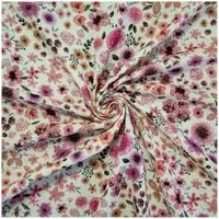 maDDma Stoff Musselin Stoff Flower Double Gauze Baumwolle 1/2 Meterware 130 cm, Blumen 1