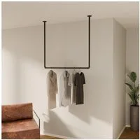 pamo. design Garderobenstange Kleiderstange HANG für Jacken, Mäntel & Kleidung, (Set, 1), schwarze Garderobe für den Eingangsbereich mit hohen Decken