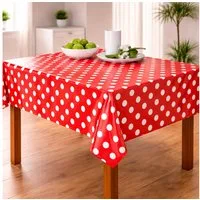 Melody Gartentischdecke Wachstuch Tischdecke Gartentischdecke Punkte rot abwaschbar eckig, fleckenabweisend, wasserabweisend, Glattes Gewebe