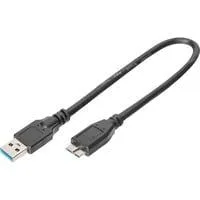 USB 3.2 Gen 1 Anschlusskabel USB-A > Micro USB-B schwarz, 0,25 Meter