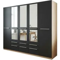 priess Kleiderschrank Schrank Garderobe Wäscheschrank Barcelona in 5 Breiten viel Stauraum, geräumige Schubkästen, mit Spiegel, MADE IN GERMANY