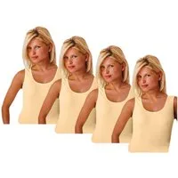 TEXEMP Tanktop 2 bis 6 Damen Unterhemd Top Baumwolle Tank Shirt Lady Damentop Träger (4-tlg)