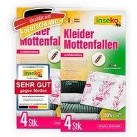 Inseko Insektenfalle 8x inseko Kleidermottenfallen I insektizidfrei und geruchlos, Pheromonfalle gegen Kleidermotten & zur Befallsermittlung