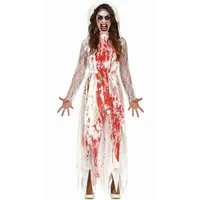 Fiestas Guirca Zombie-Kostüm Blutiges Brautkleid Für Teenager und Damen Halloween Verkleidung