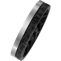 JOBO Fingerring Herrenring Titanring Carbonring, Carbon mit Titan kombiniert