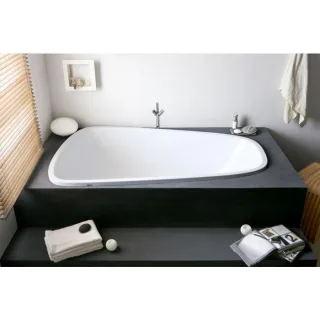 Hoesch Singlebath Duo Oval Badewanne 3686.010 weiss, 176,6x114,1cm, Einbauversion, rechts