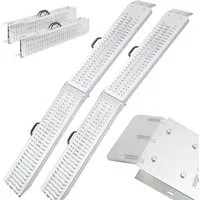Arebos Auffahrrampe 2 x, Auffahrschienen, Klappbar (Faltbare Stahlrampe 180 cm), 400 kg pro Paar, 180 x 22,5 x 4,5 cm