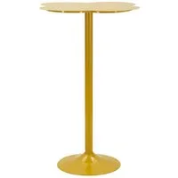 Natur24 Esstisch Clox Bartisch 60 x 60 x 103 cm Metall Gelb