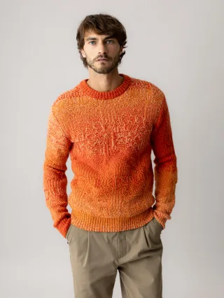 mos mosh gallery - MMGMauro Faded Crew Neck Knit orange rust - Gr. - M