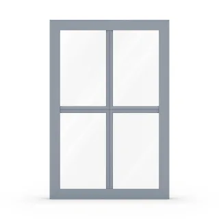 Sprossenfenster Grau, ähnlich RAL 7001, innen Weiß, Helima Sprosse, PVC, aluplast Ideal 4000, 800 x 1200 mm, einteilig, festverglast