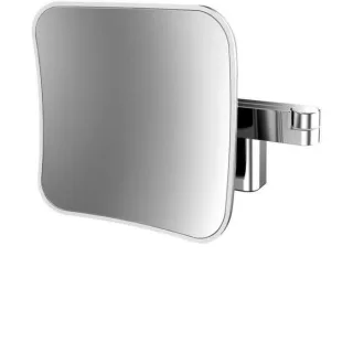 Emco evo LED-Rasier-/Kosmetikspiegel 109506050 chrom, Vergrößerung 5-fach, 209 mm, 2-armig, eckig