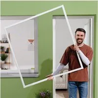 empasa Insektenschutz-Fensterrahmen "SLIM", Fliegengitter Fenster flaches Design, geringe Einbautiefe