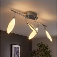 WOFI LED Deckenleuchte, LED-Leuchtmittel fest verbaut, Warmweiß, LED Decken Beleuchtung Lampe Akzent Leuchte Chrom Strahler
