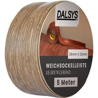 Dalsys Sockelleiste, L: 500 cm, Weichsockelleiste selbstklebend, 1-St., Klebeleiste, Abschlussleiste für Fugen in Wohnbereich, Küche, Bad