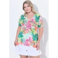 MIAMODA T-Shirt T-Shirt A-Linie Dschungelblätter