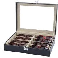 Youyijia Brillenetui Brillenbox für 8 Fächer Brillen Brillenkoffer Sonnenbrillen, 8 Brillenbox