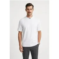 BOSS GREEN T-Shirt Tee Collar Relaxed Fit Stretch Jersey Baumwolle, Logo Centered, Rundhals