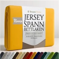 Strauss Home Spannbettlaken Premium Topper Spannbettlaken 150GSM für Matratzen-Topper 10cm Höhe, Gummizug: Rundumgummi, für Topper mit einer Höhe von 10cm, OEKO-TEX zertifiziert