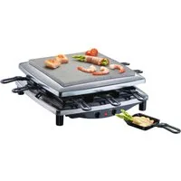 Steba Raclette RC 3 plus chrom, 8 Raclettepfännchen, 1450 W